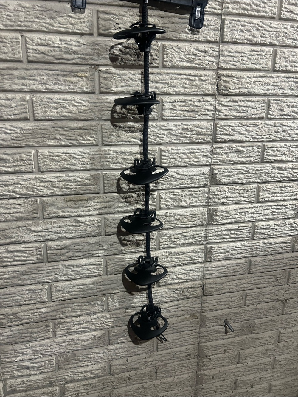 Black Hanging Cord Organizer with Multiple Clips for 6-12-18 Hats